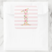 Waterverf Floral 1 eerste verjaardag Vierkante Sticker (Tas)