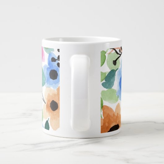 Waterverf Floral-1 Grote Koffiekop (Achterkant)