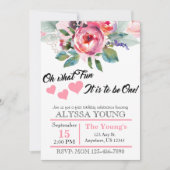  Waterverf Floral 1e verjaardag Kaart (Voorkant)