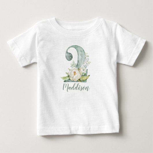 Waterverf Floral 2e verjaardag T-Shirt (Voorkant)