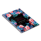Waterverf Floral 30th Birthday Gastenboek Zwart Notitieboek (Rechterzijde)