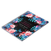 Waterverf Floral 30th Birthday Gastenboek Zwart Notitieboek (Linkerzijde)