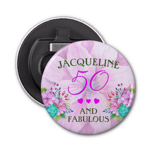 Waterverf Floral 50 en Fabulous Button Flesopener (Voorkant)