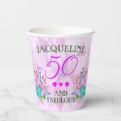 Waterverf Floral 50 en Fabulous Papieren Bekers (Achterkant)