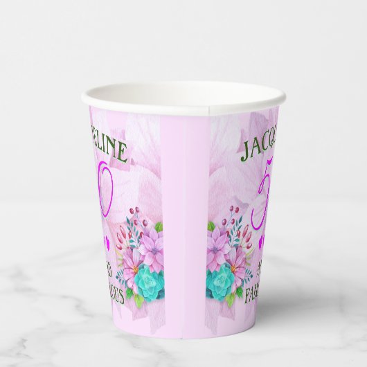 Waterverf Floral 50 en Fabulous Papieren Bekers (Rechts)