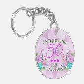 Waterverf Floral 50 en Fabulous Sleutelhanger (Voorkant Links)