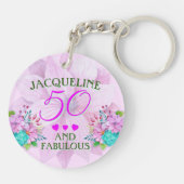 Waterverf Floral 50 en Fabulous Sleutelhanger (Achterkant)
