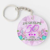 Waterverf Floral 50 en Fabulous Sleutelhanger (Voorkant)