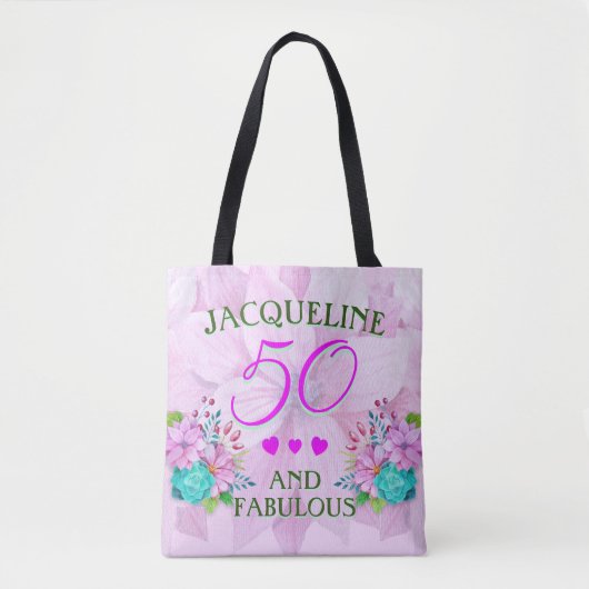 Waterverf Floral 50 en Fabulous Tote Bag (Voorkant)