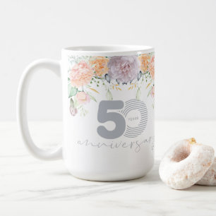 Waterverf Floral 50e bruiloft Jubileum Koffiemok