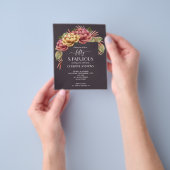 Waterverf Floral 50e verjaardag uitnodiging Flyer (Hand)