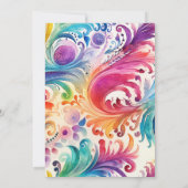 Waterverf Floral 50ste verjaardagsuitnodiging Kaart (Achterkant)