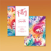 Waterverf Floral 50ste verjaardagsuitnodiging Kaart