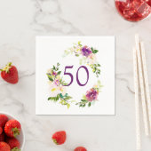 Waterverf Floral 50th Birthday Servet (Insitu)