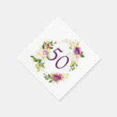 Waterverf Floral 50th Birthday Servet (Hoek)