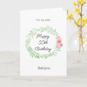Waterverf Floral 55th Birthday Card Kaart (Gele Bloem)