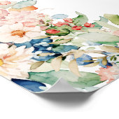 Waterverf Floral 5 Tafels Trouwstoelen Poster (Hoek)