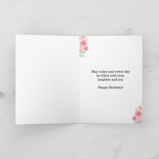 Waterverf Floral 65th Birthday Kaart (Binnen)