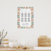 Waterverf Floral 6 Tafels Trouwstoelen Poster (Keuken)