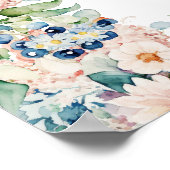 Waterverf Floral 7 Tafels Trouwstoelen Poster (Hoek)