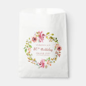 Waterverf Floral 80th Birthday Dank u wel Bedankzakje (Voorkant)
