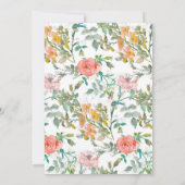 Waterverf Floral 90e verjaardag van de roze Coral Kaart (Achterkant)