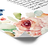 Waterverf Floral 9 Tafels Trouwstoelen Poster (Hoek)