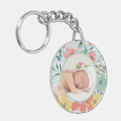  Waterverf Floral Aangepaste foto Aangepast op maa Sleutelhanger (Voorkant Links)