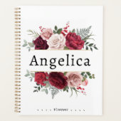 Waterverf - Floral aangepaste naamplaatje Planner (Voorkant)