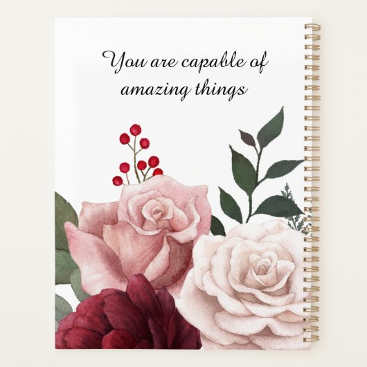 Waterverf - Floral aangepaste naamplaatje Planner (Achterkant)