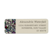 Waterverf floral aangepaste retour adres label (Voorkant)