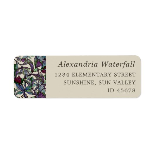 Waterverf floral aangepaste retour adres label (Voorkant)