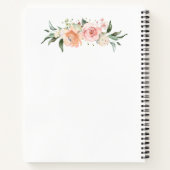 Waterverf Floral Abrikoze Roses Baby shower Notitieboek (Achterkant)