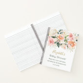 Waterverf Floral Abrikoze Roses Baby shower Notitieboek (Binnen)