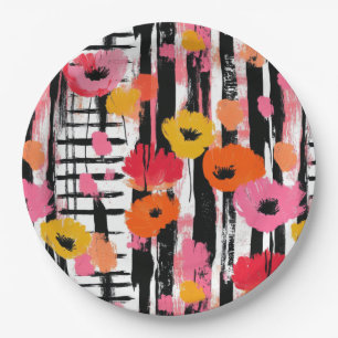 Waterverf Floral Abstract Patroon (10) Papieren Bordje