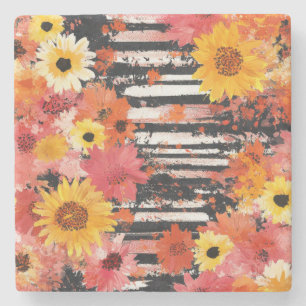  Waterverf Floral Abstract Patroon (10) Stenen Onderzetter