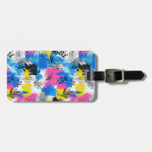 Waterverf Floral Abstract Patroon (15) Bagagelabel (Voorkant horizontaal)