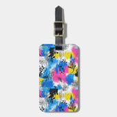 Waterverf Floral Abstract Patroon (15) Bagagelabel (Voorkant verticaal)