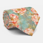 Waterverf Floral Abstract Patroon (18) Stropdas (Opgerold)
