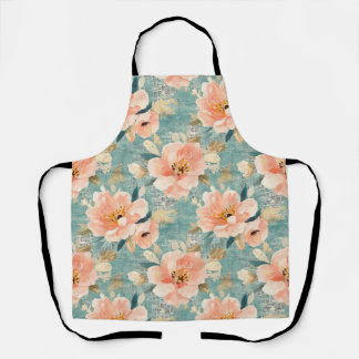  Waterverf Floral Abstract Patroon (1) Schort