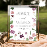 Waterverf Floral Advice en wenst Poster<br><div class="desc">Waterverf Floral Advice en wenst Poster. Zie hier het volledige collectie: https://www.zazzle.com/collections/elegant_pink_lilac_flowers-119154390657080518</div>