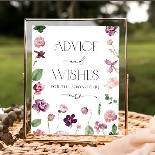 Waterverf Floral Advice en wenst Poster