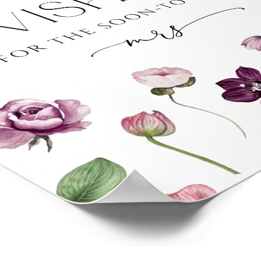 Waterverf Floral Advice en wenst Poster (Hoek)