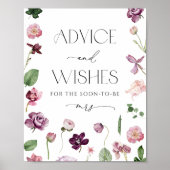 Waterverf Floral Advice en wenst Poster (Voorkant)