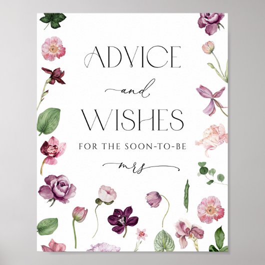 Waterverf Floral Advice en wenst Poster (Voorkant)