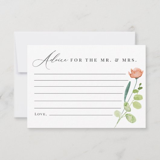 Waterverf Floral Advice voor de heer en mevrouw Ka Bedankkaart (Voorkant)