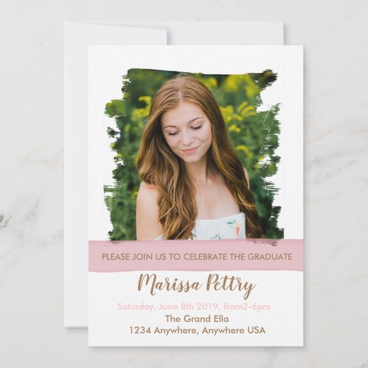 Waterverf Floral Afstudeerder Aankondiging afstude (Achterkant)