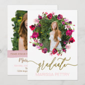 Waterverf Floral Afstudeerder Aankondiging afstude (Voorkant / Achterkant)