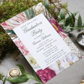 Waterverf Floral Afstudeerder Afstuderen Kaart