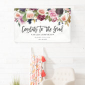 Waterverf floral afstuderen felicitaties banner (Insitu)